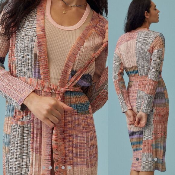 ANTHROPOLOGIE | patchwork cardigan sweater | M/L | space dye - Picture 4 of 10